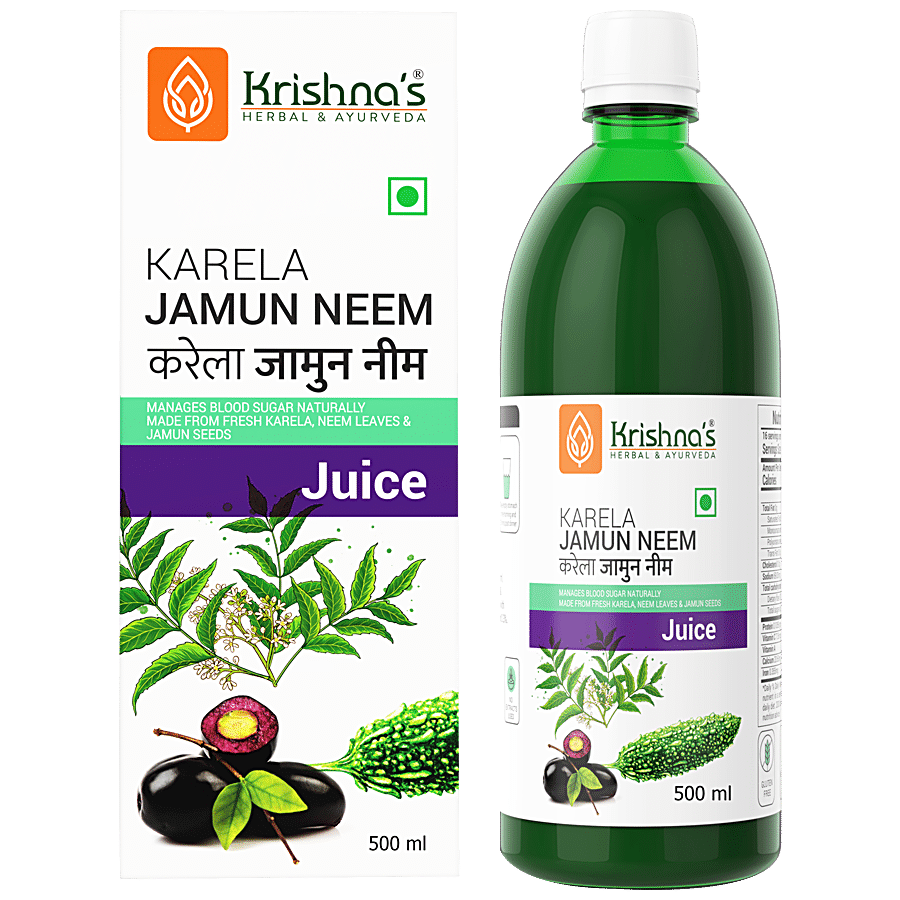 Krishnas Karela Jamun Neem Mix Juice - Strengthens Digestive System