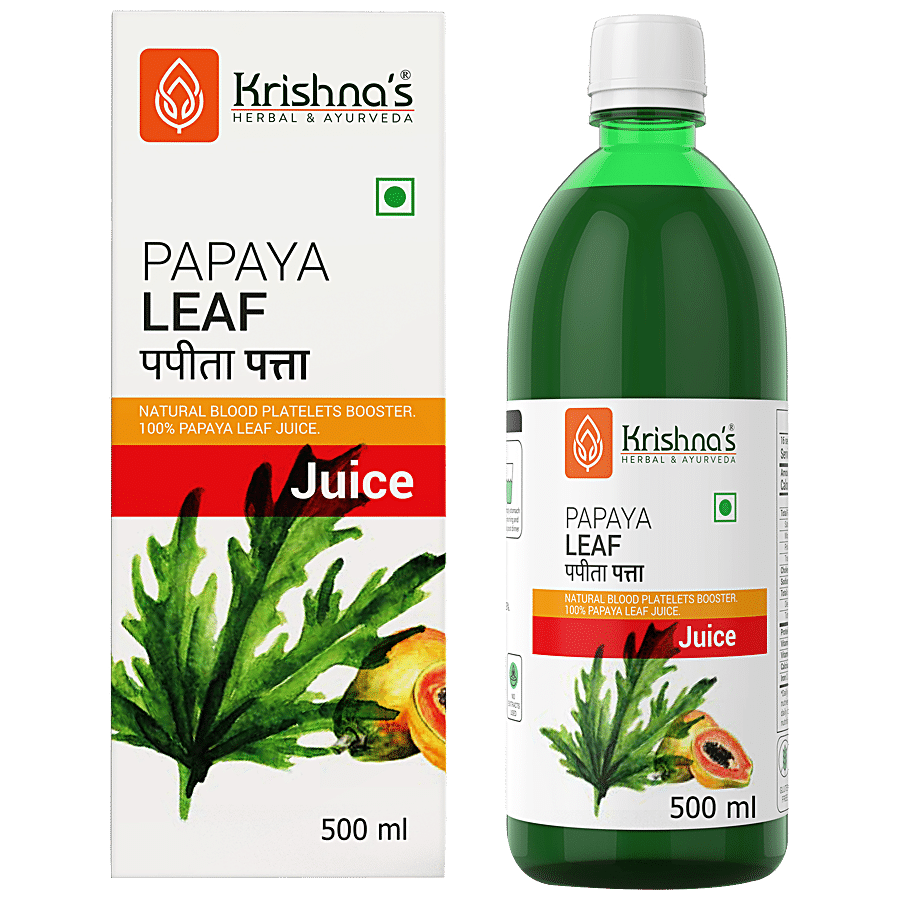 Krishnas Papaya Leaf Juice - Raises Platelet Count & Immunity Level