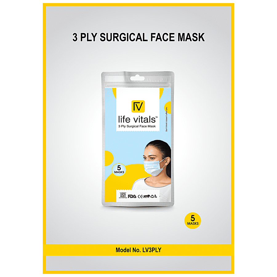 LIFE VITALS Surgical Face Mask - 3 Ply