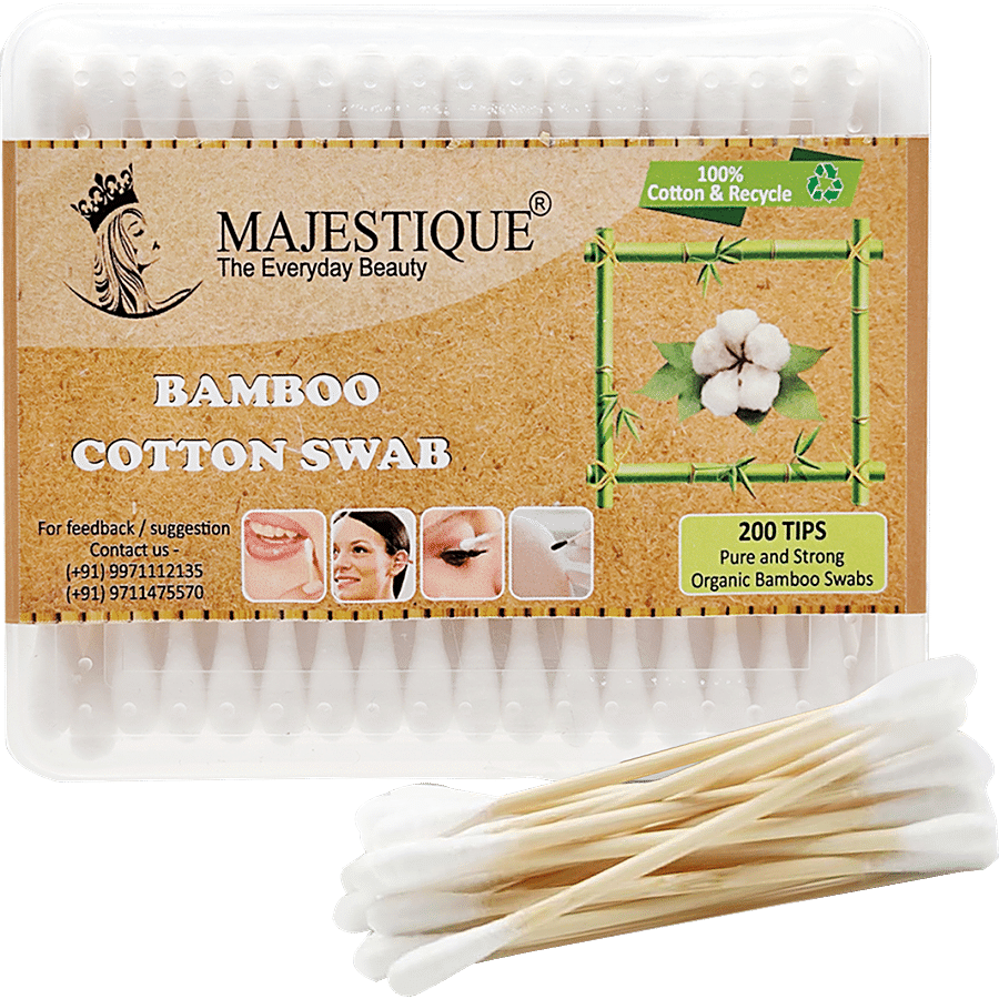 MAJESTIQUE Bamboo Cotton Swabs - FC92