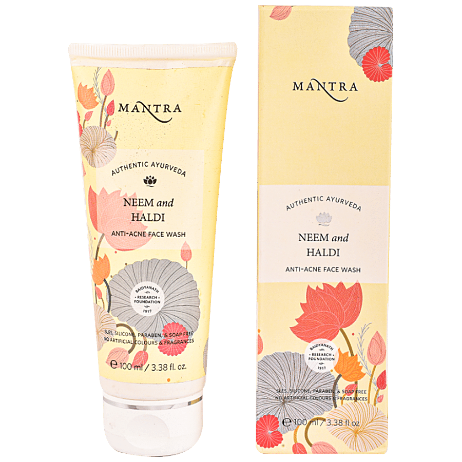 Mantra Herbal Herbal Neem & Haldi Anti Acne Face Wash - Paraben Free