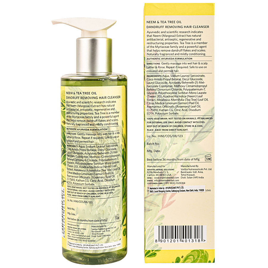 Mantra Herbal Neem & Tea Tree Oil Hair Cleanser - Dandruff Removing