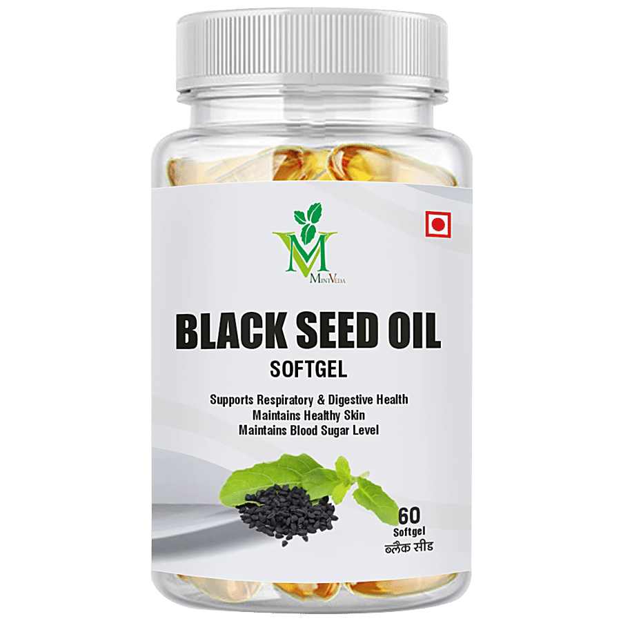 Mintveda Black Seed Oil Soft Gel - Maintains Healthy Skin & Blood Sugar Level