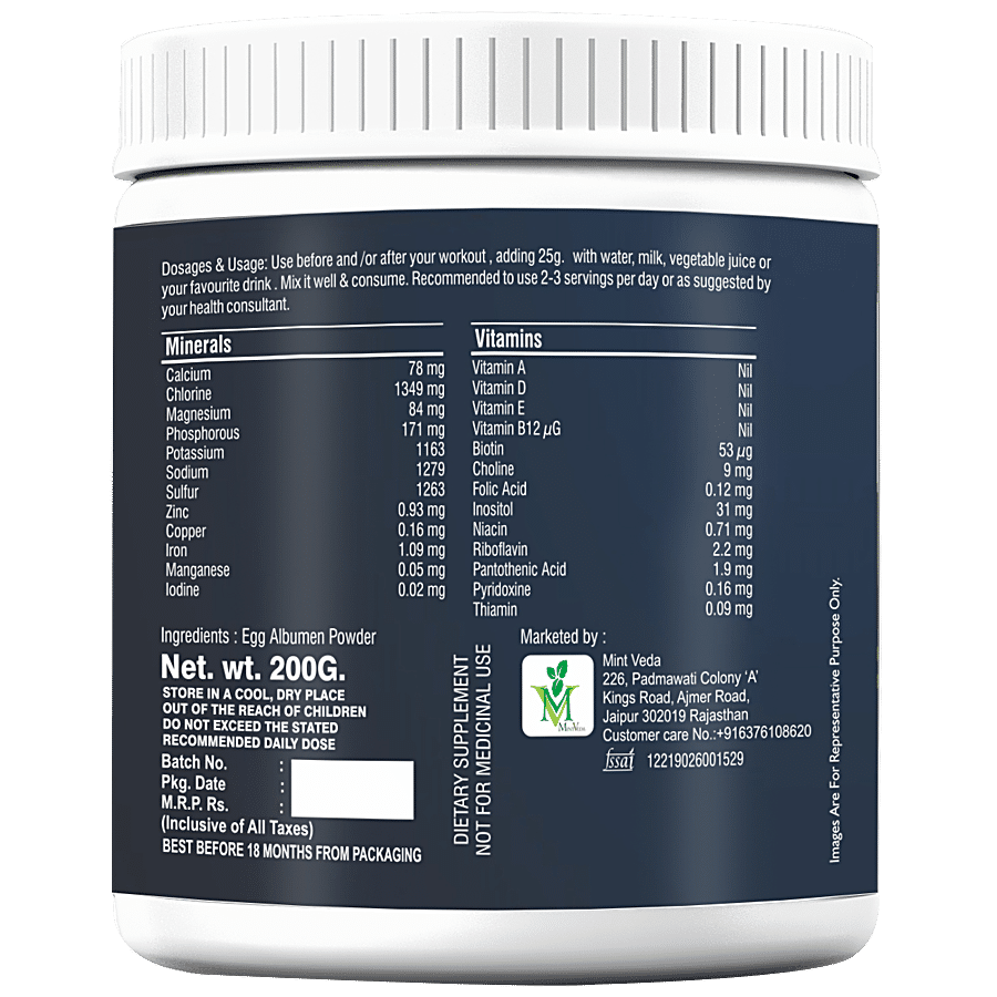 Mintveda Egg White Albumen Protein Powder - Lactose & Gluten-free