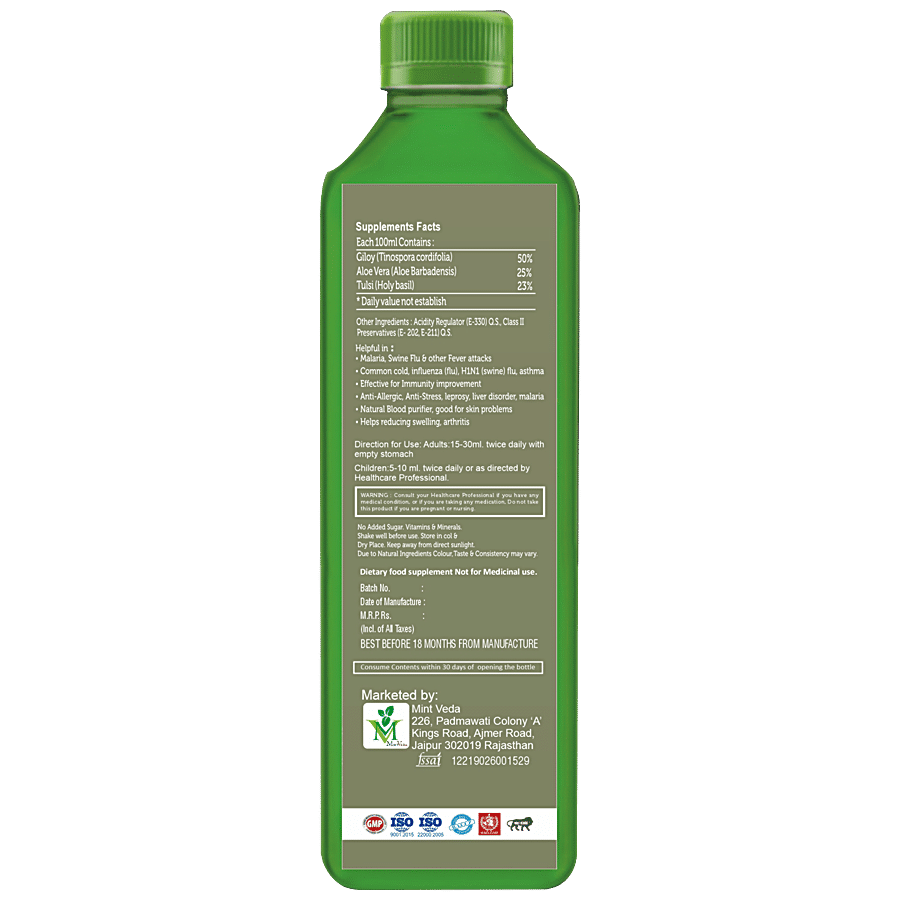 Mintveda Giloy Tulsi Juice - Sugar Free