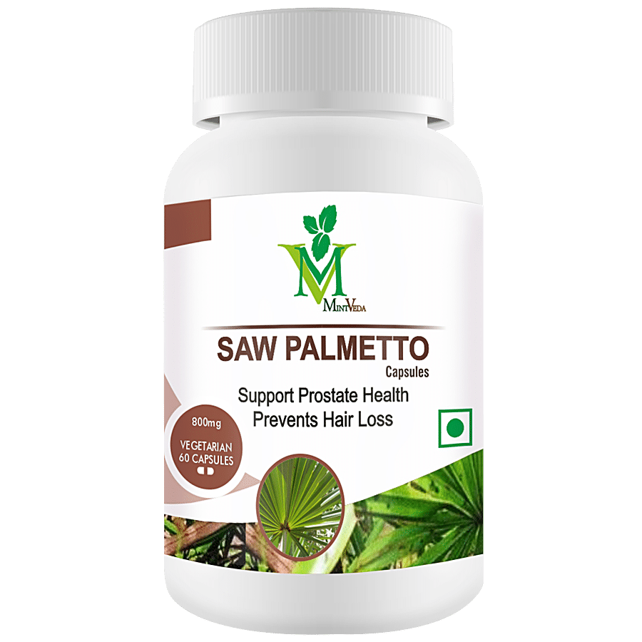 Mintveda Saw Palmetto Vegetarian Capsules - Prevents Hair Loss