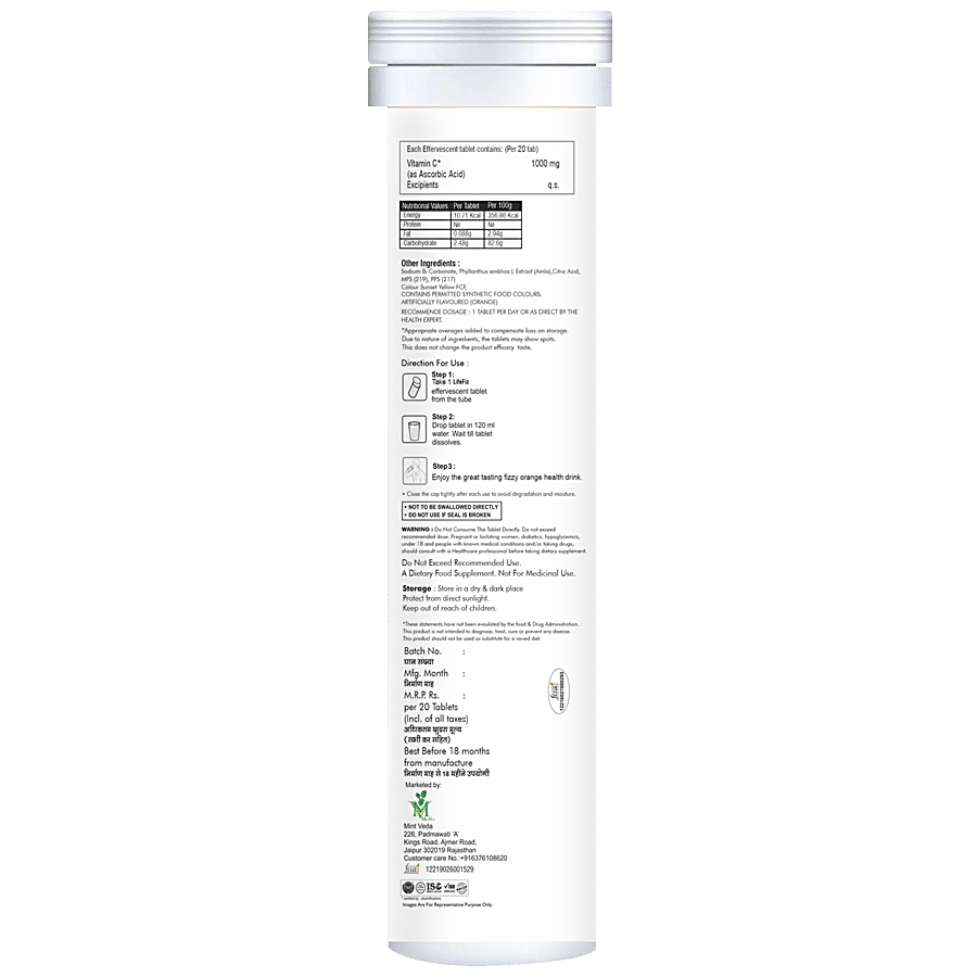 Mintveda Vitamin C Effervescent Veg Tablets