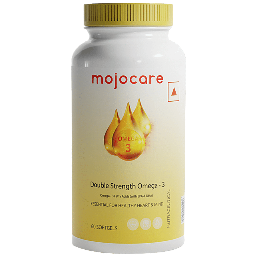 Mojocare Double Strength Omega-3 Softgel Capsules - For Healthy Heart & Mind