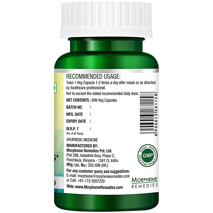 Morpheme Remedies Bacopa Monnieri/Brahmi Veg Capsules - 500 mg