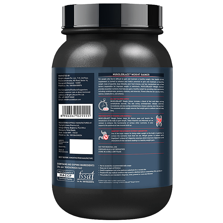 MuscleBlaze Weight Gainer - 36g Protein