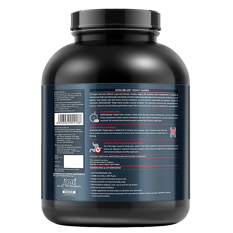 MuscleBlaze Weight Gainer - 58.5 g Protein