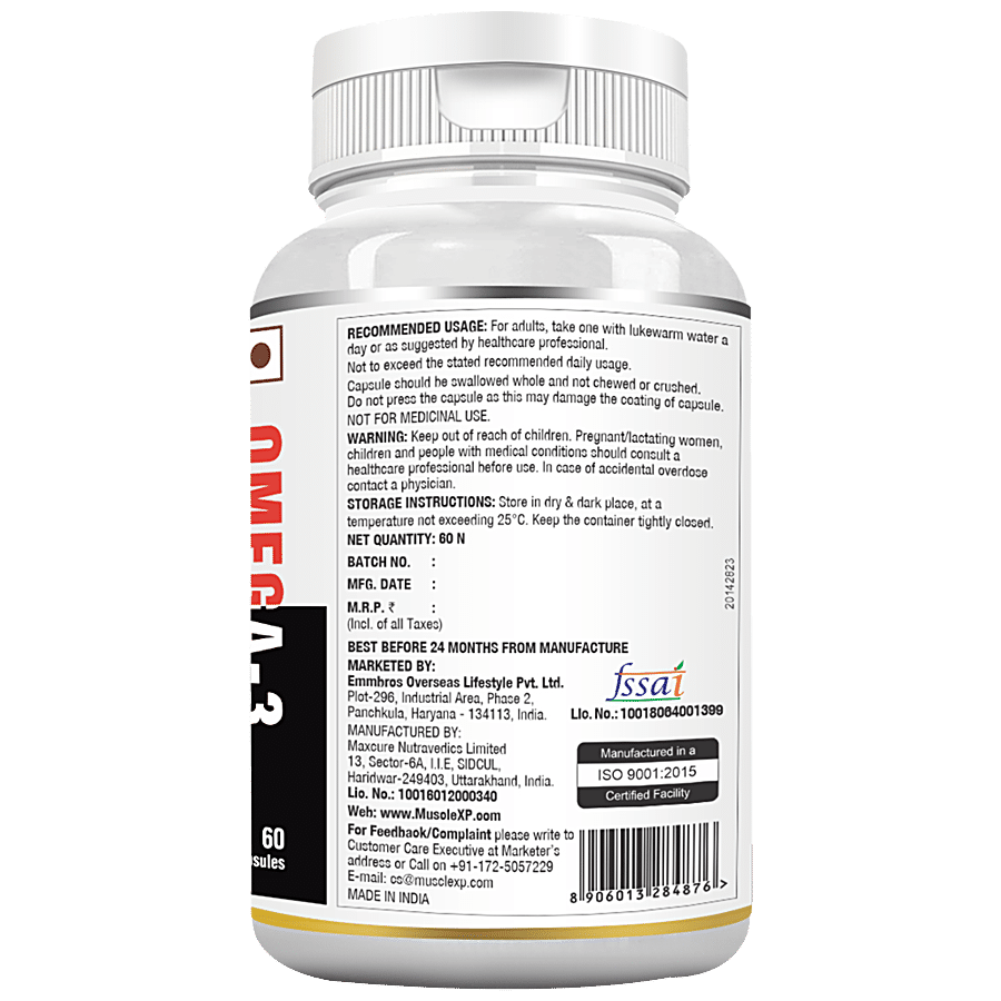 MuscleXP Ultra Fish Oil Omega 3 Softgel Capsule - Triple Strength