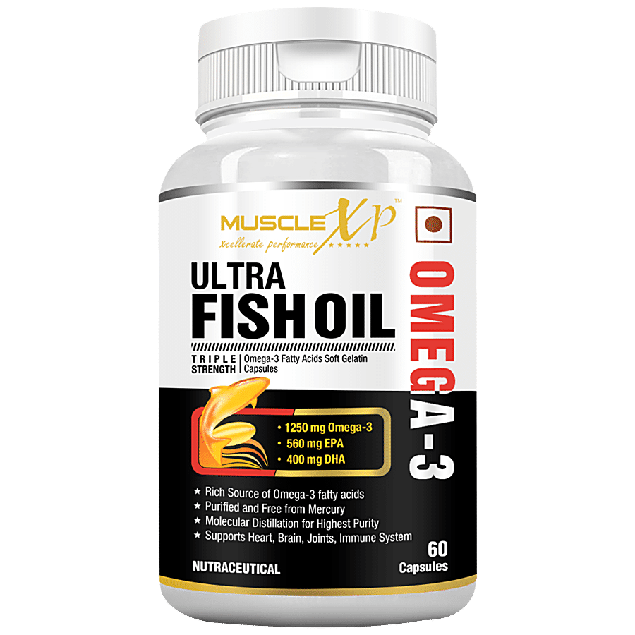 MuscleXP Ultra Fish Oil Omega 3 Softgel Capsule - Triple Strength