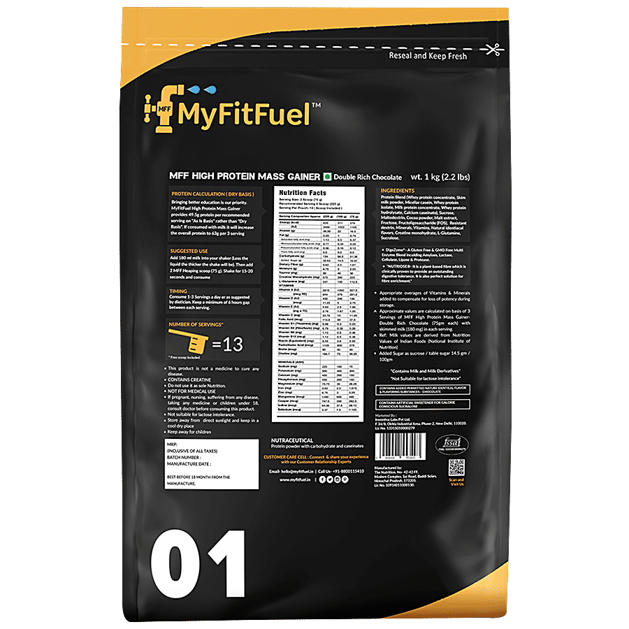 MyFitFuel MFF High Protein Mass Gainer - Rich Chocolate Delight