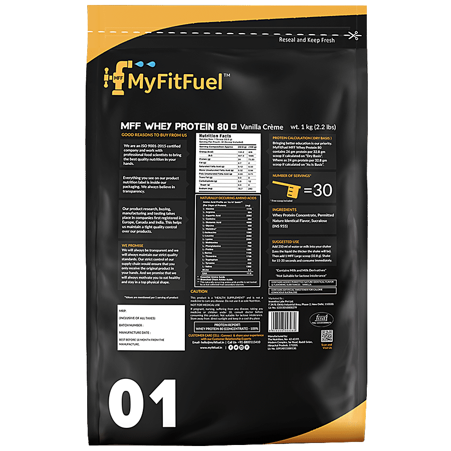 MyFitFuel MFF Whey Protein 80 - Vanilla Creme