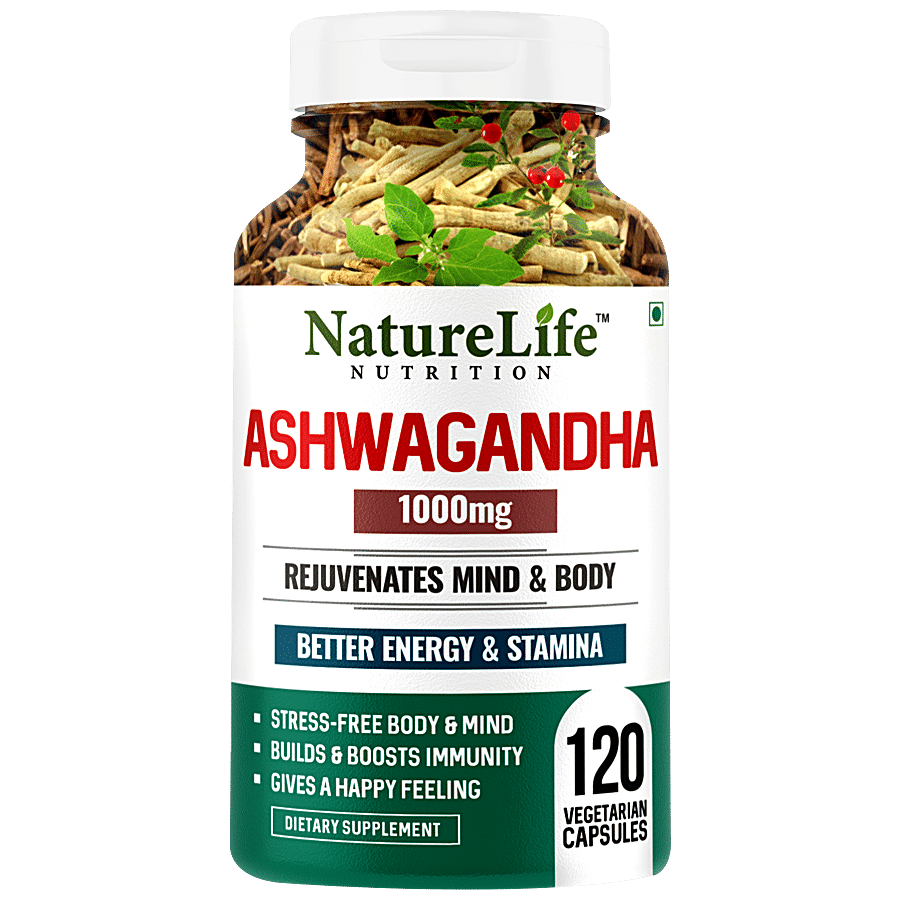 Nature Life Nutrition Ashwagandha 1000mg/Serve Tablet - For Better Energy & Stamina