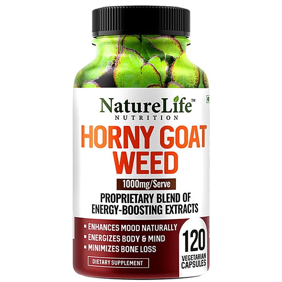 Nature Life Nutrition Horny Goat Weed Dietary Supplement Capsules - Boosts Energy