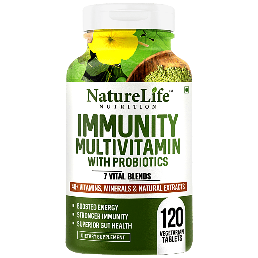 Nature Life Nutrition Immunity Multivitamins With Probiotics Tablet - For Energy & Better Digestion