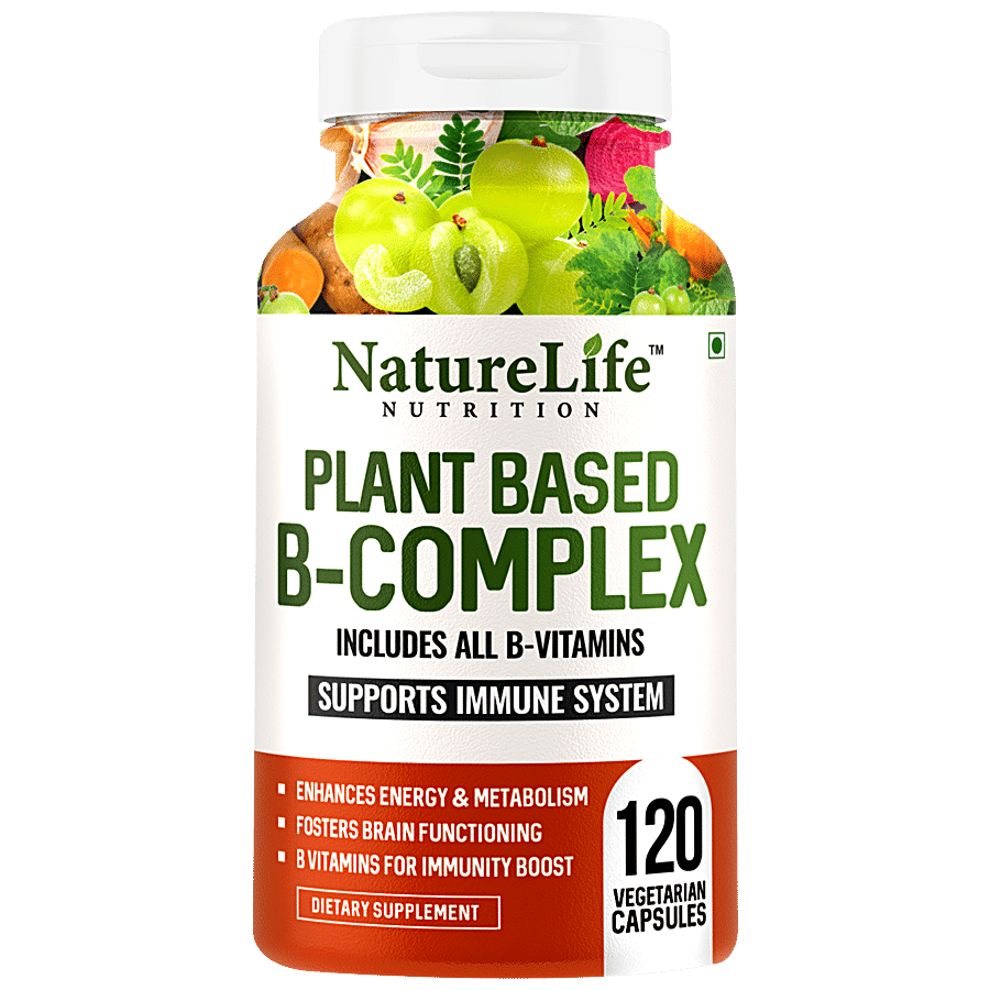 Nature Life Nutrition Plant Based B Complex Dietary Supplement Capsules - Supports Immune System