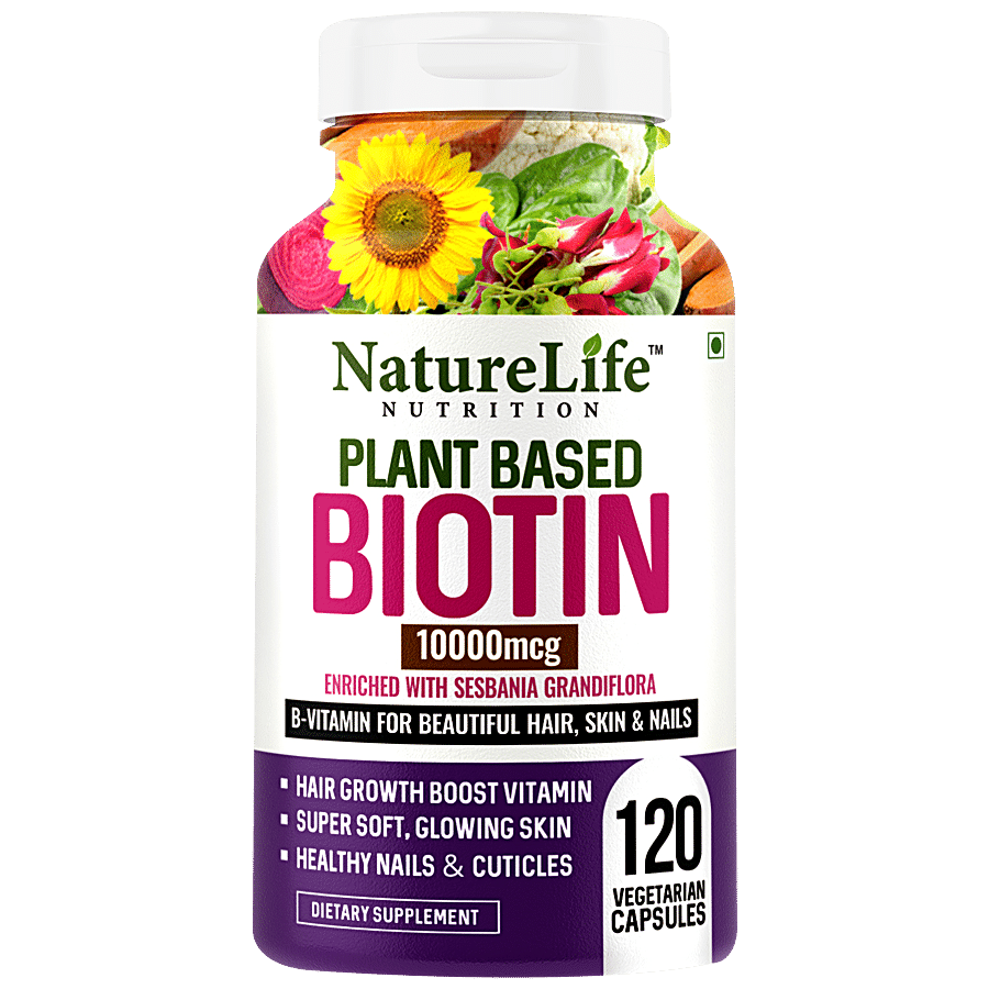 Nature Life Nutrition Plant Based Biotin Dietary Supplement Tablets - With Sesbania Grandiflora