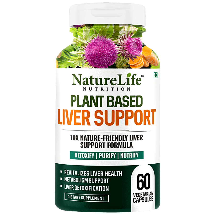 Nature Life Nutrition Plant Based Liver Support Dietary Supplement Capsules - Detoxifies