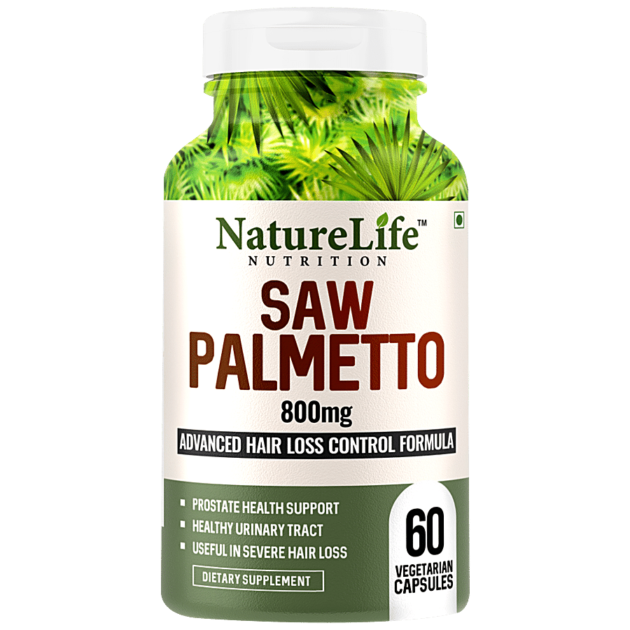 Nature Life Nutrition Saw Palmetto Dietary Supplement Capsules - Controls Hair Loss