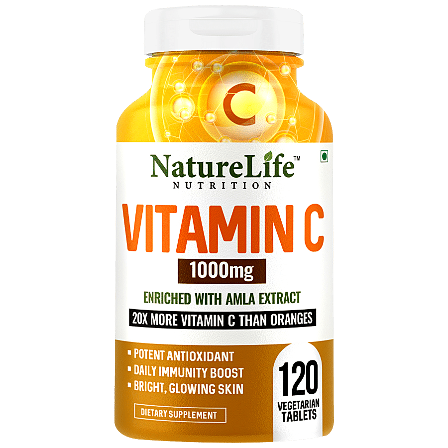 Nature Life Nutrition Vitamin C Dietary Supplement Tablets - With Amla Extract