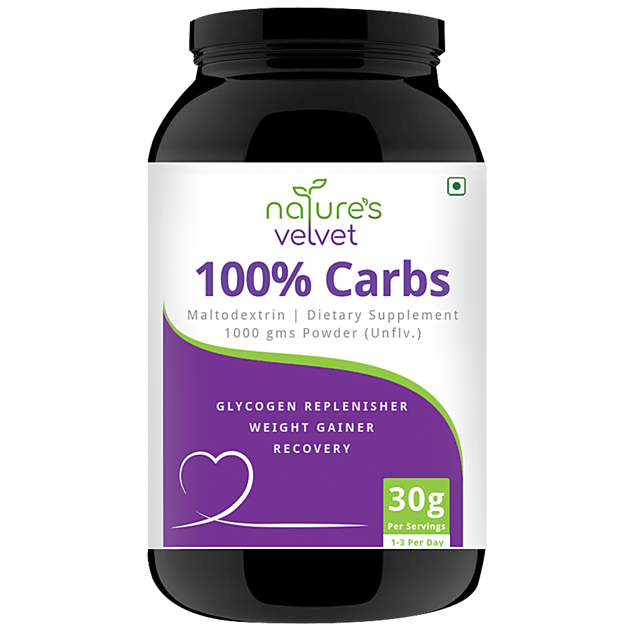 Natures Velvet 100 % Carbs Unflavoured Dietary Supplement Powder - For Weight Gain & Energy