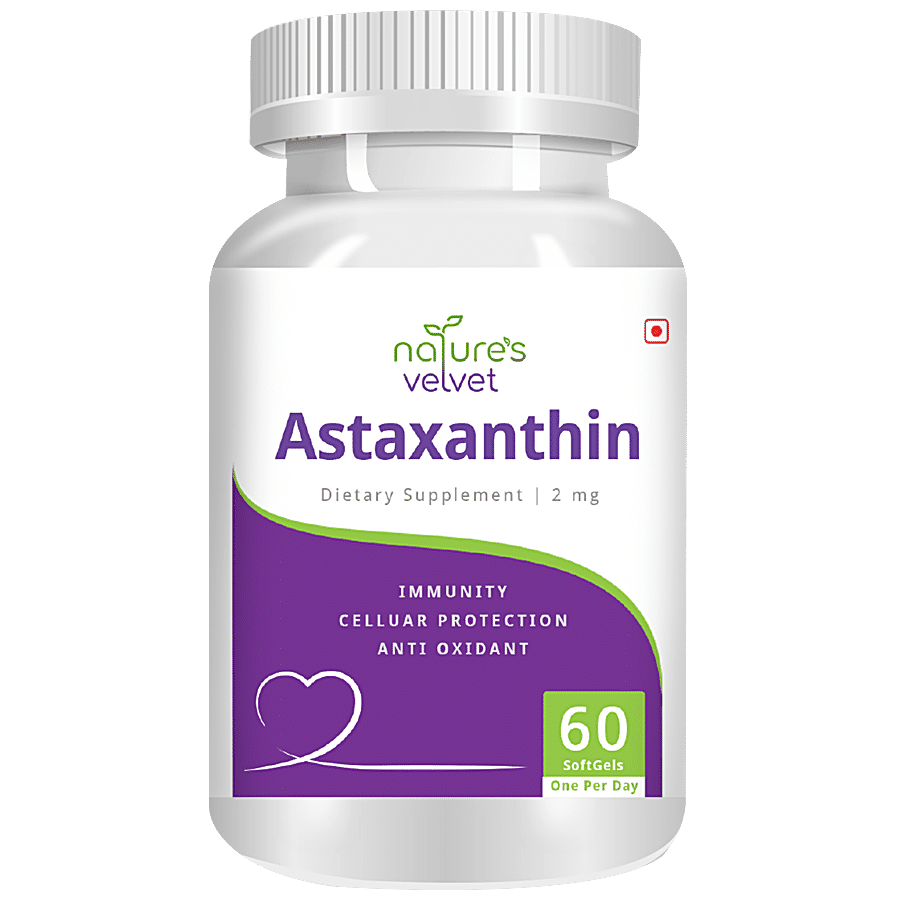 Natures Velvet Astaxanthin 2 mg Softgels - For Eye Health