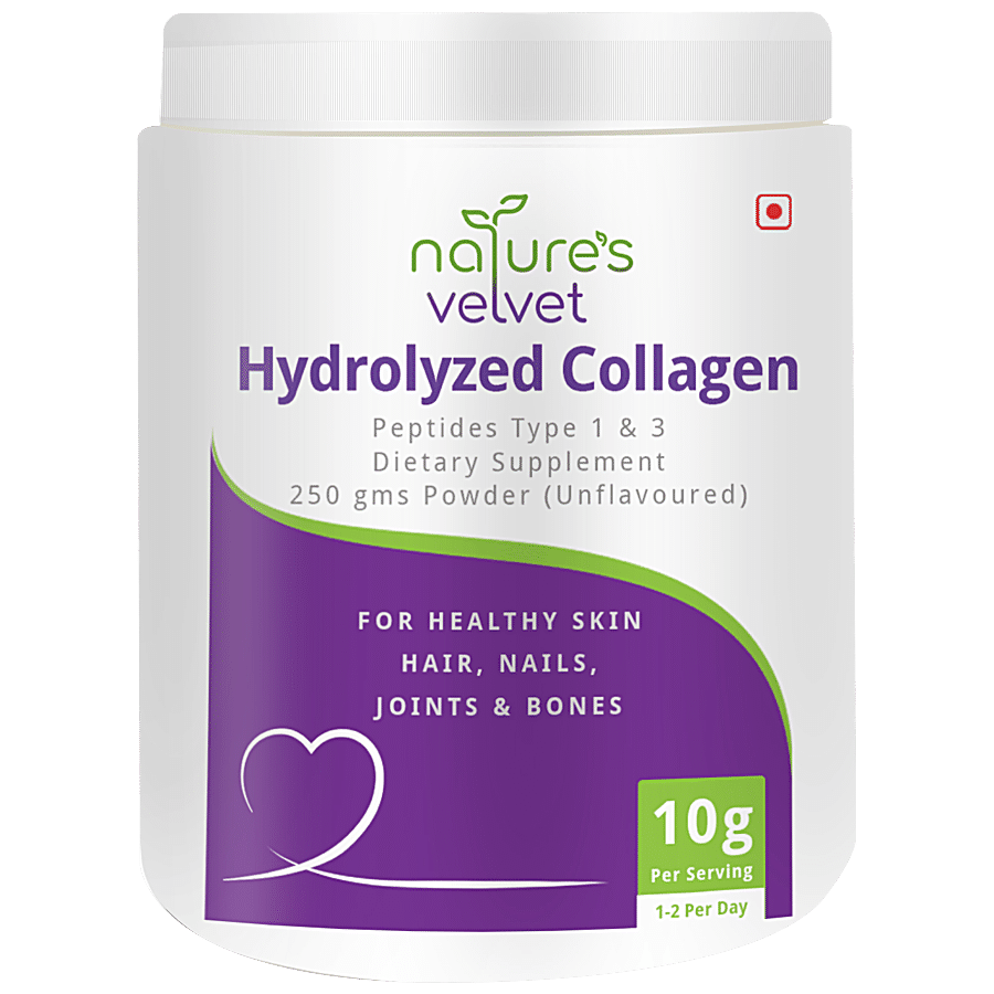 Natures Velvet Hydrolysed Collagen Powder Supplement - For Healthy Hair