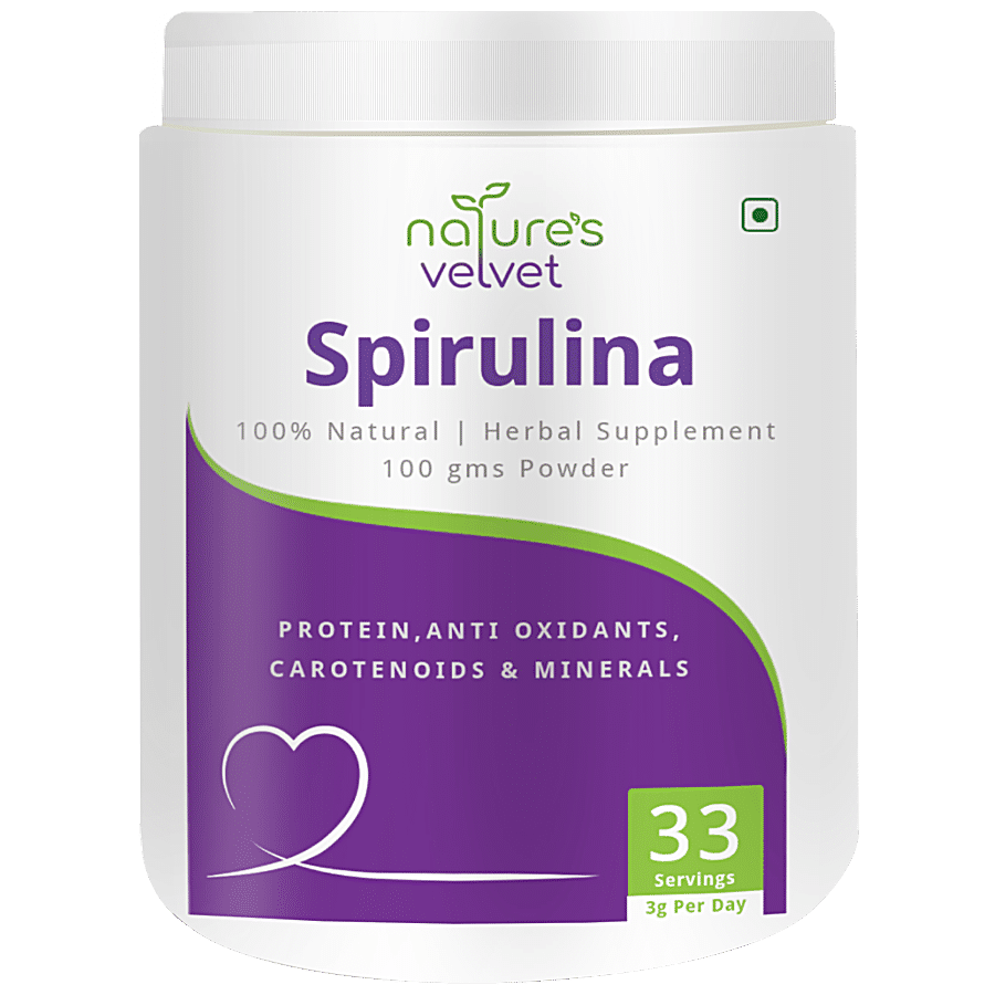 Natures Velvet Spirulina Powder - 100% Natural With Nutrients