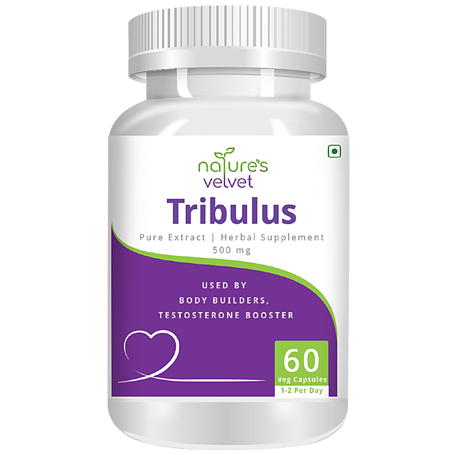 Natures Velvet Tribulus Extract 500 mg Vegetarian Capsules - Testosterone Booster