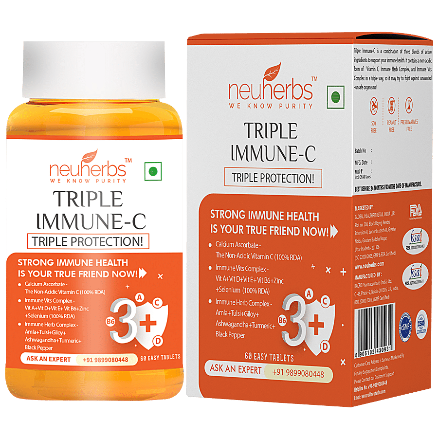 Neuherbs Triple Immune - C Tablets - Immunity Booster & Skincare Booster