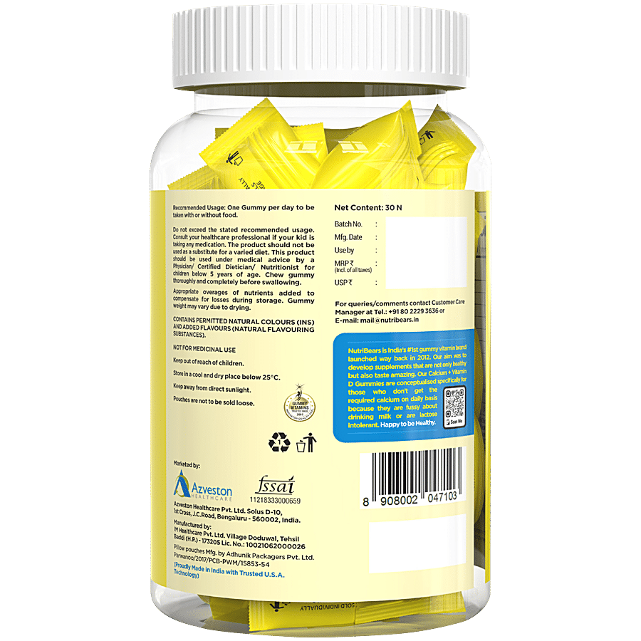 Nutribears Calcium + Vitamin D Gummies For Kids