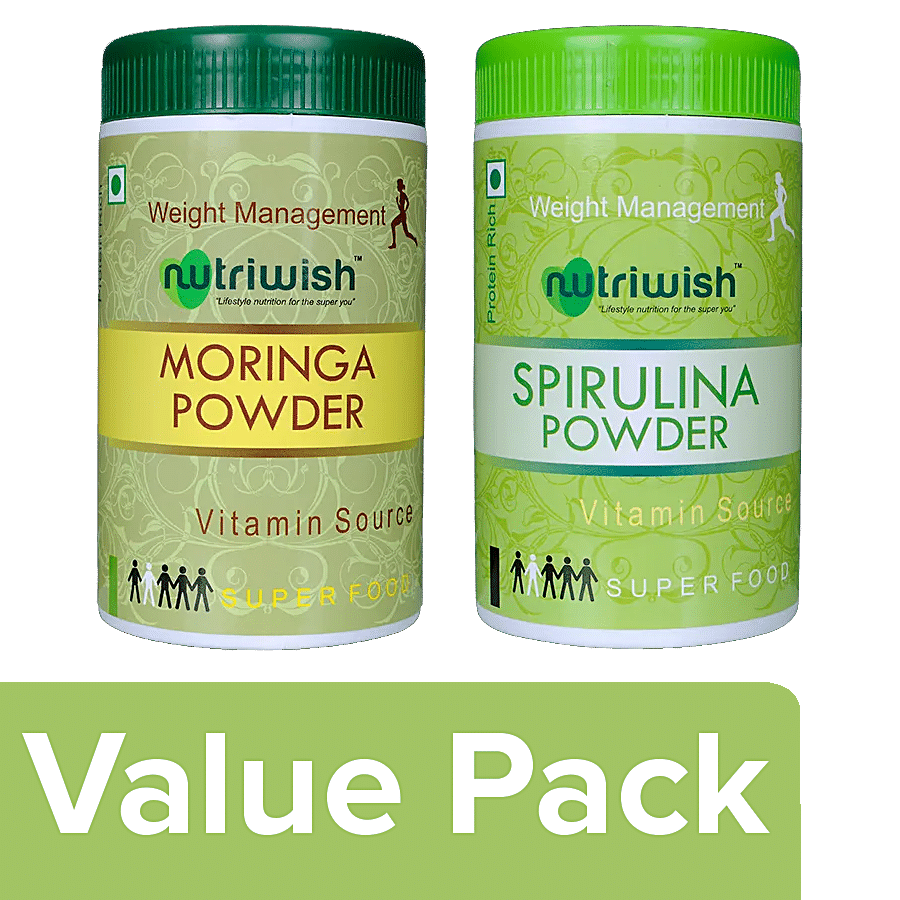 Nutriwish Moringa Powder 100 g + Spirulina - Powder 100 g