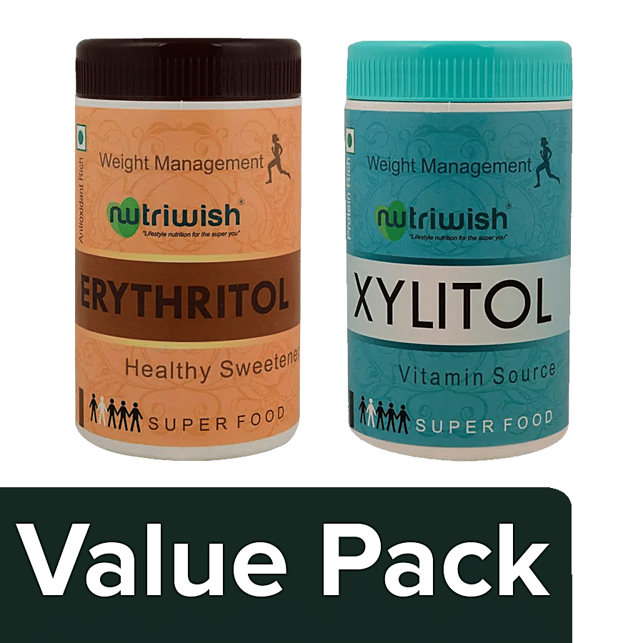 Nutriwish Xylitol Super Food 200 g + Erythritol - Healthy Sweetener 250 g