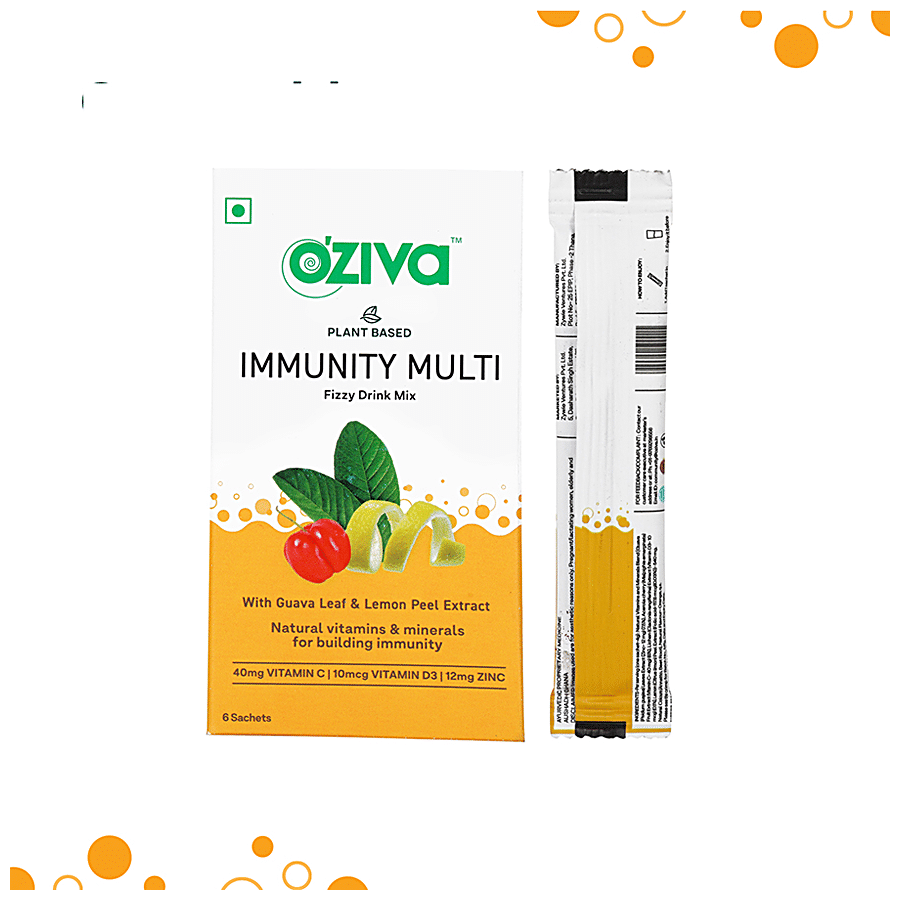 O'ZIVA Immunity Multivitamins Fizzy Drink With Guava Leaf & Lemon Peel Extract