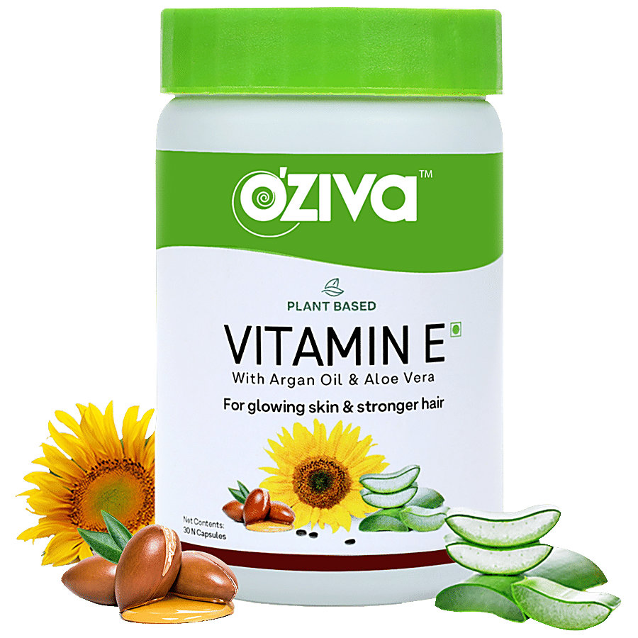 O'ZIVA Plant Based Vitamin E Capsules - For Glowing Skin & Stronger Hair