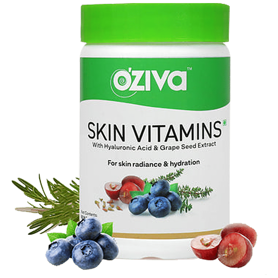 O'ZIVA Skin Vitamins Capsules - With Hyaluronic Acid & Grape Seed Extract