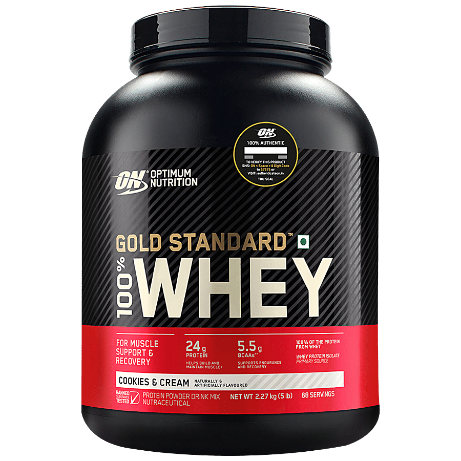 Optimum Nutrition Gold Standard 100% Whey Protein Powder- Cookies & Cream