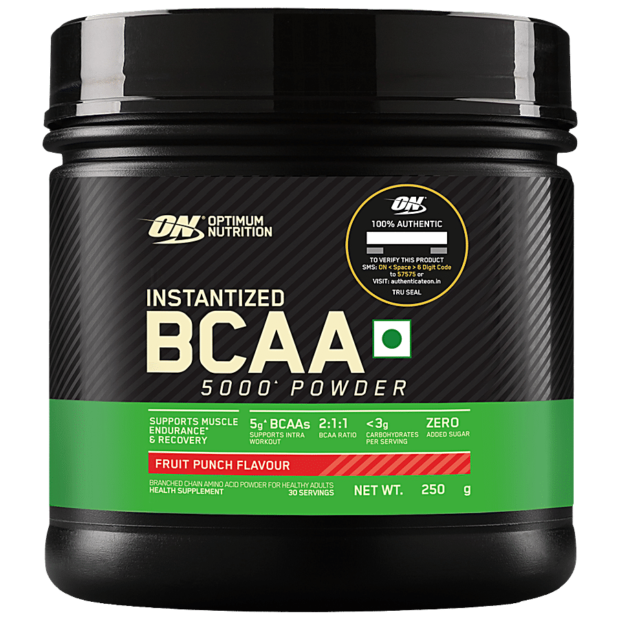 Optimum Nutrition Instantized BCAA 5000 Powder - Fruit Punch Flavour