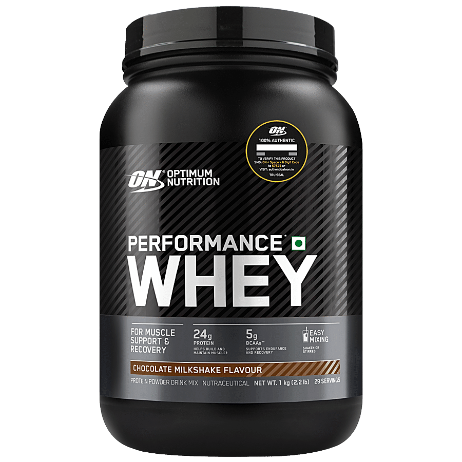 Optimum Nutrition Performance Whey Protein Powder - Chocolate Milkshake Flavour