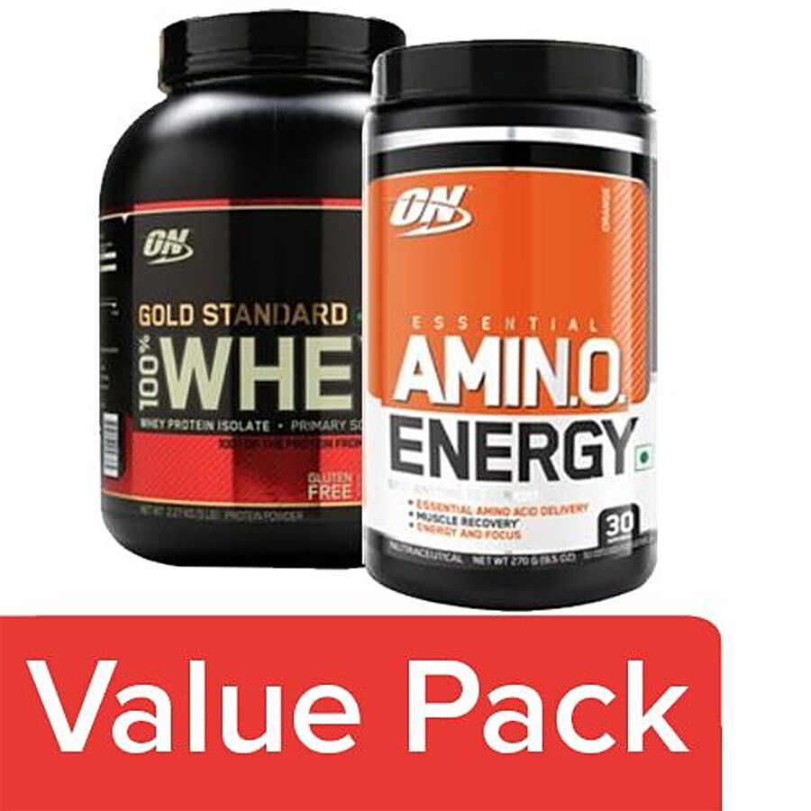 Optimum Nutrition Whey Protein Powder - 100% Double Rich Chocolate 5lb + Orange Drink Cooler 270G