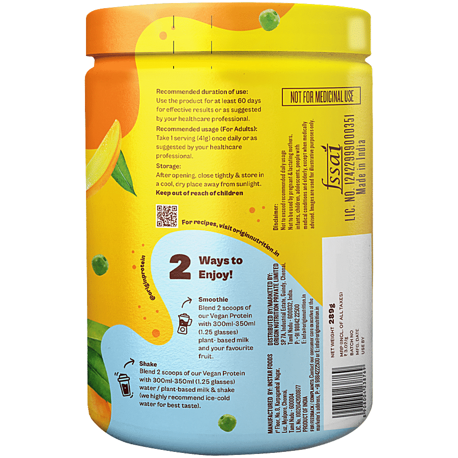 Origin Nutrition Vegan Protein Powder - Mango Mania