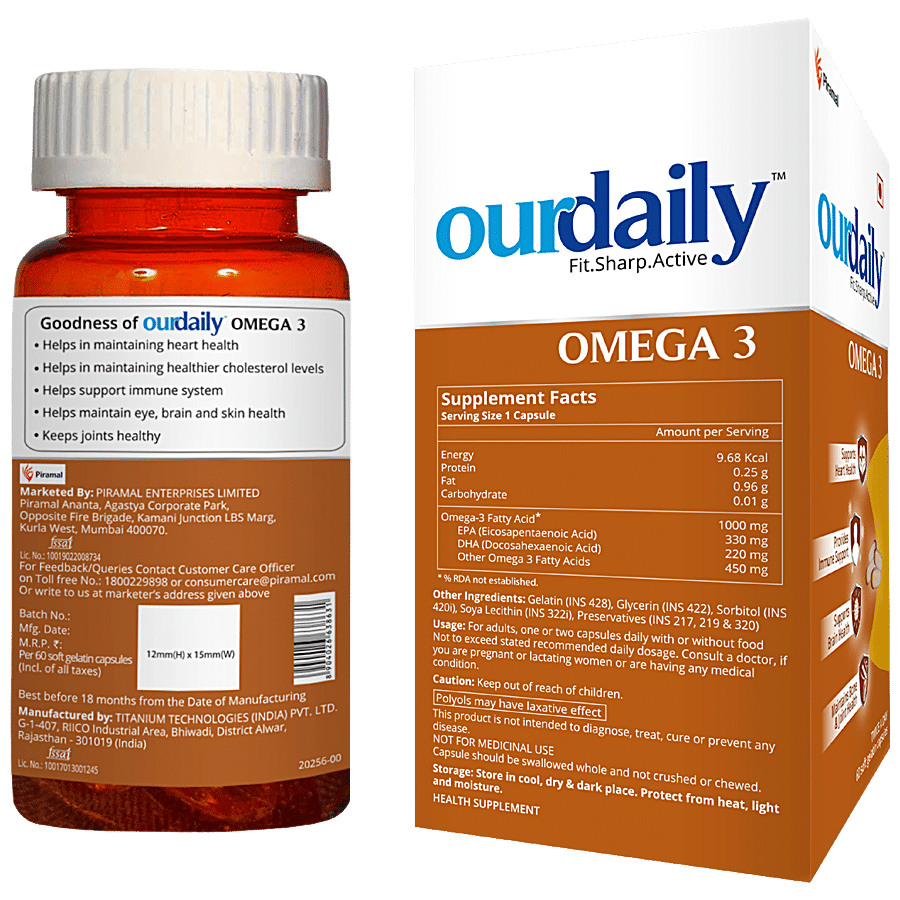 Ourdaily Omega 3 Capsule - Supports Brain & Heart Health