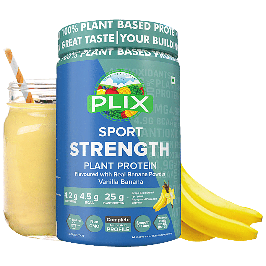 PLIX Sport Strength Plant Protein Powder - Vanilla Banana