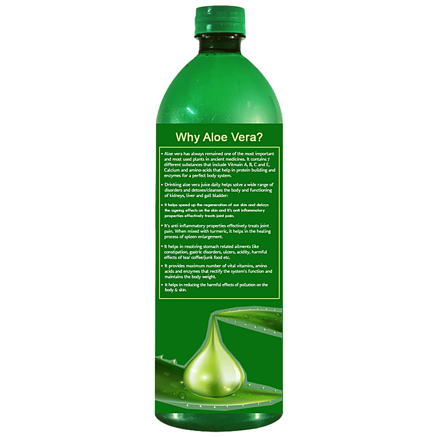 PUREGANICS Aloevera Juice With Pulp - 100% Pure