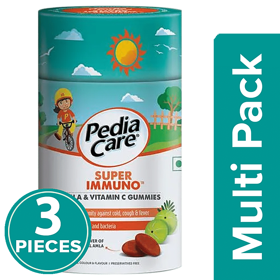 PediaCare Super Immuno Amla & Vitamin-C Immunity Booster Gummies For Kids