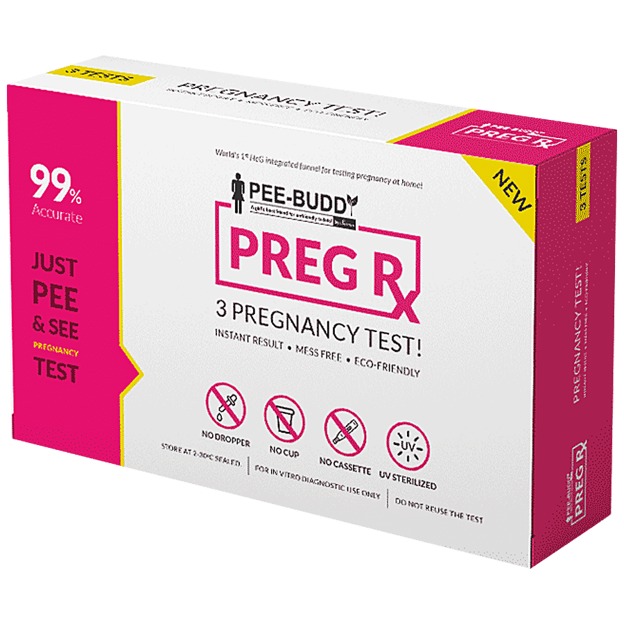 Peebuddy PregRx Pregnancy Test Strips in Funnel - 3 Funnels | Easiest