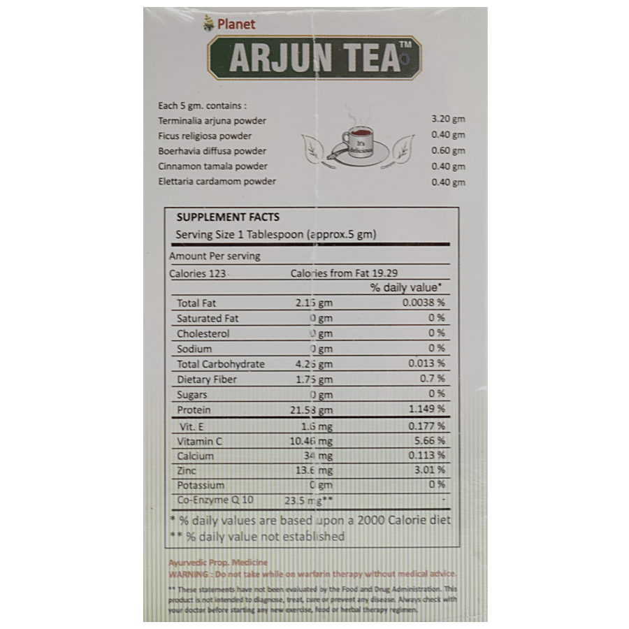 Planet Ayurveda Arjun Tea - Natural Co-Q For Heart